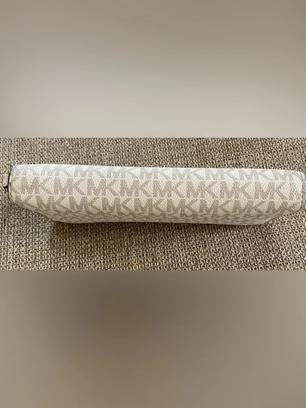 Michael Kors Cream, Pink, & Tan Monogram Zip Wallet